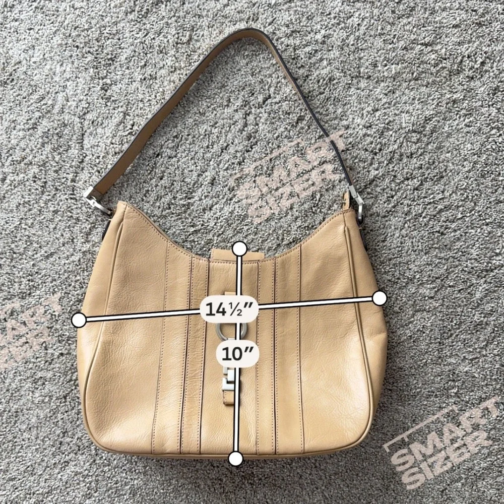 Vintage Etienne Aigner Leather Hobo Shoulder Bag Camel Old Money‎ Preppy Buckle